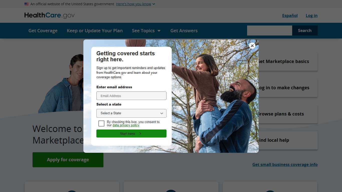 Welcome to the Health Insurance Marketplace® | HealthCare.gov