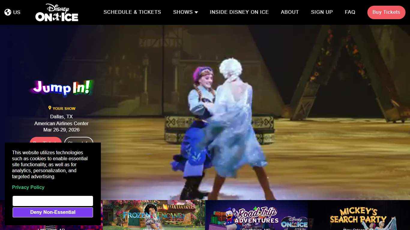 The Official Site of Disney On Ice | A series of touring ice shows produced by Feld Entertainment under agreement with The Walt Disney Company.